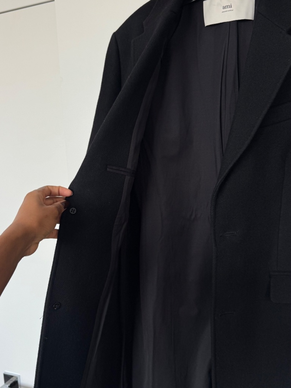 Ami single-breasted wool overcoat - Picture 3 of 7